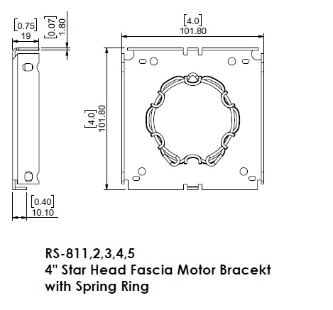 4″ Star Head Fascia Motor Bracket with Spring Ring – ZMC